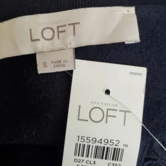 LOFT Blue Lace Cardigan Sweater with Floral Pattern - Picture 8 of 12